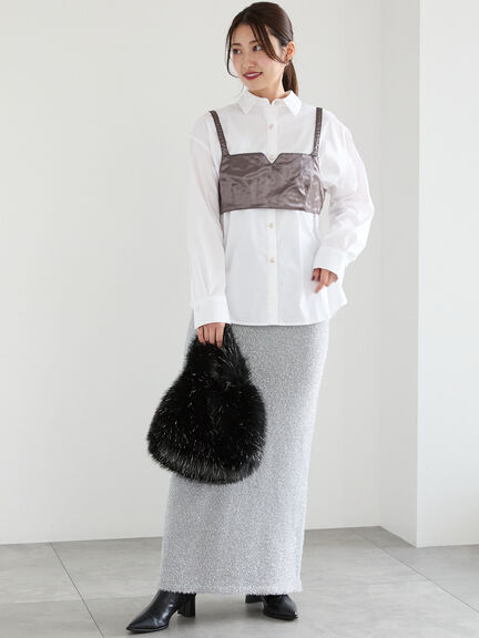 リバーシブルレイヤードショートビスチェ（グレー/ブラック）｜Te chichi（テチチ）通販