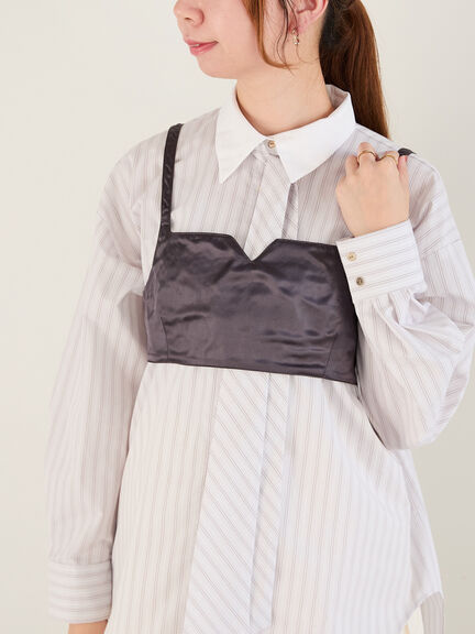 リバーシブルレイヤードショートビスチェ（グレー/ブラック）｜Te chichi（テチチ）通販