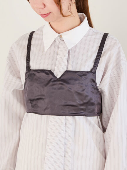 リバーシブルレイヤードショートビスチェ（グレー/ブラック）｜Te chichi（テチチ）通販