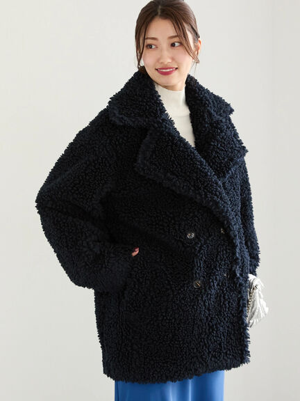 【佐藤晴美着用】テディボアミディコート（ブラウン/ネイビー）｜Te chichi（テチチ）通販