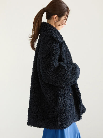 【佐藤晴美着用】テディボアミディコート（ブラウン/ネイビー）｜Te chichi（テチチ）通販