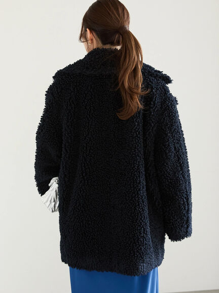 【佐藤晴美着用】テディボアミディコート（ブラウン/ネイビー）｜Te chichi（テチチ）通販