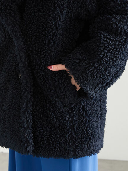 【佐藤晴美着用】テディボアミディコート（ブラウン/ネイビー）｜Te chichi（テチチ）通販