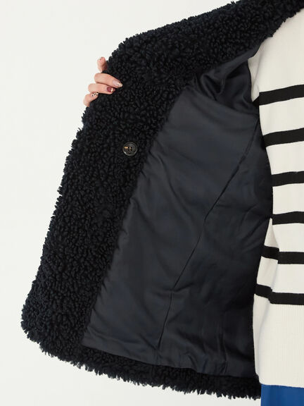 【佐藤晴美着用】テディボアミディコート（ブラウン/ネイビー）｜Te chichi（テチチ）通販