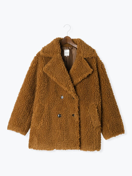 【佐藤晴美着用】テディボアミディコート（ブラウン/ネイビー）｜Te chichi（テチチ）通販