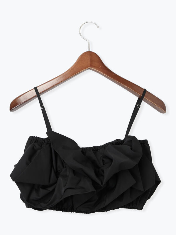 フリルネックライン ビスチェ ブラック ブライトフリルビスチェ（ベスト） | THE SHOP TK(Women)（ザショップ