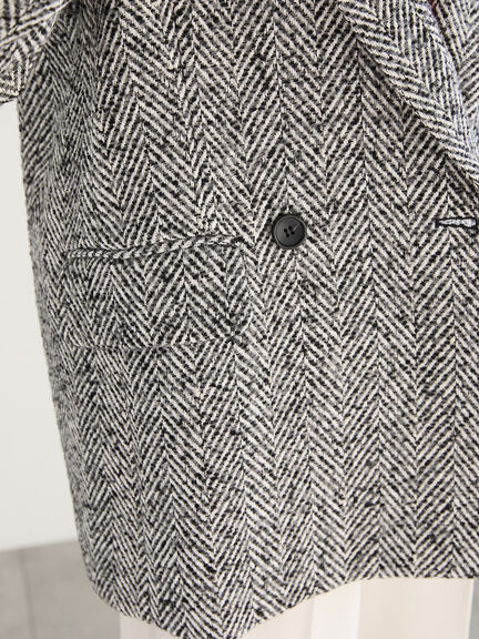 ピークドラペルダブルジャケット（チャコールグレー/ブラック/キャメル）｜Te chichi（テチチ）通販