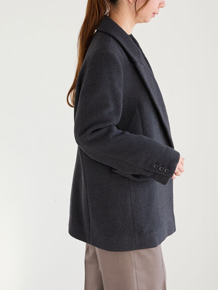 ピークドラペルダブルジャケット（チャコールグレー/ブラック/キャメル）｜Te chichi（テチチ）通販