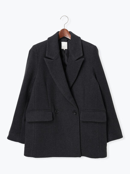 ピークドラペルダブルジャケット（チャコールグレー/ブラック/キャメル）｜Te chichi（テチチ）通販