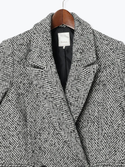 ピークドラペルダブルジャケット（チャコールグレー/ブラック/キャメル）｜Te chichi（テチチ）通販