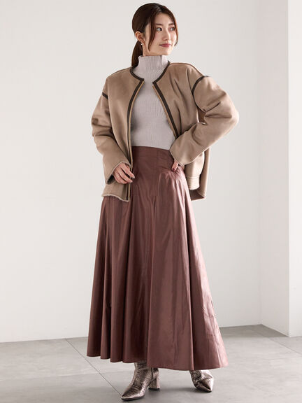 グロッシーレザーライクフレアスカート（ブラック/ブラウン）｜Te chichi（テチチ）通販