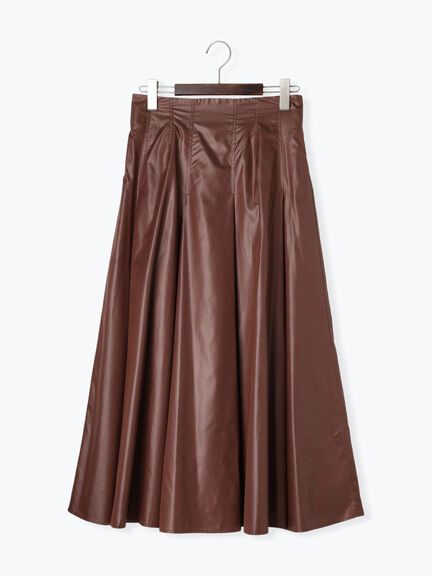 グロッシーレザーライクフレアスカート（ブラック/ブラウン）｜Te chichi（テチチ）通販