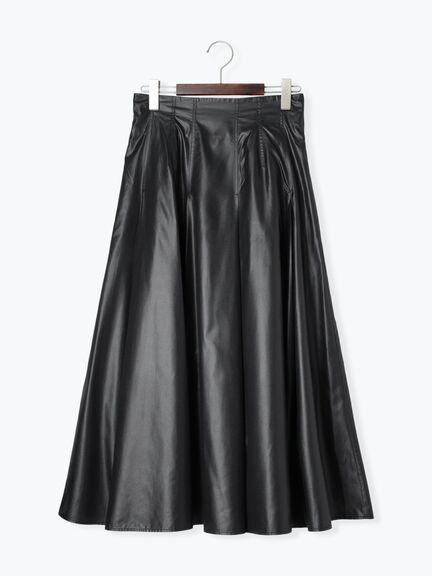 グロッシーレザーライクフレアスカート（ブラック/ブラウン）｜Te chichi（テチチ）通販