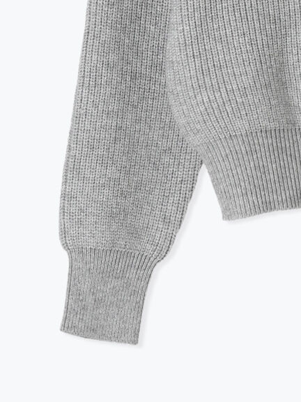 フラワービジュー畦ニットプルオーバー（グレー/ネイビー）｜Te chichi（テチチ）通販