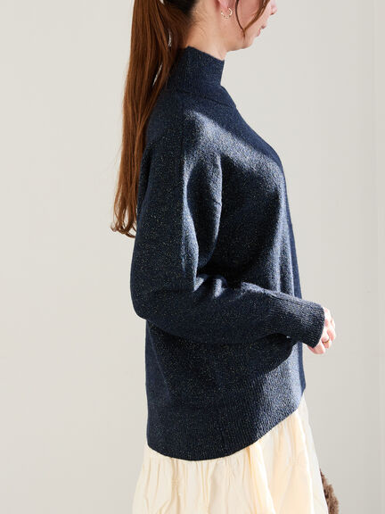 ミックスラメハイネックニット（オフホワイト/ブラック/ネイビー）｜Te chichi（テチチ）通販