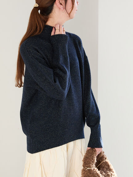 ミックスラメハイネックニット（オフホワイト/ブラック/ネイビー）｜Te chichi（テチチ）通販