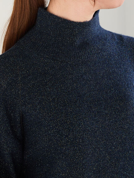 ミックスラメハイネックニット（オフホワイト/ブラック/ネイビー）｜Te chichi（テチチ）通販