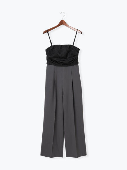 【Atelier Soirée】ジャカード切替デザインコンビネゾン（グレー）｜Te chichi（テチチ）通販