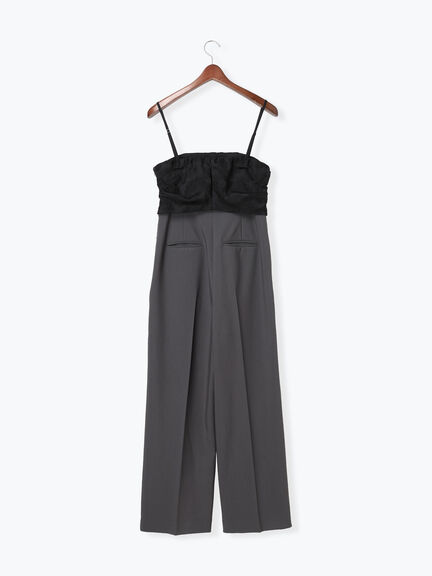 【Atelier Soirée】ジャカード切替デザインコンビネゾン（グレー）｜Te chichi（テチチ）通販