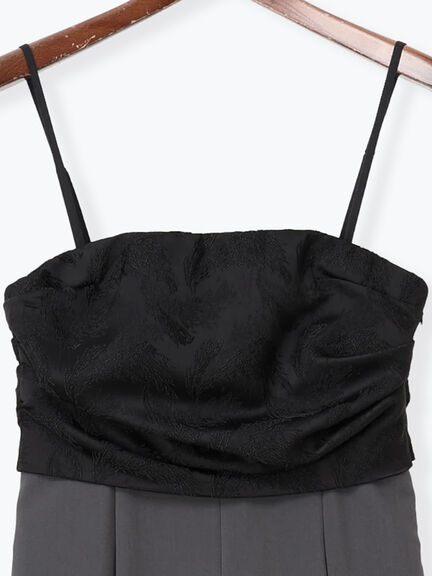 【Atelier Soirée】ジャカード切替デザインコンビネゾン（グレー）｜Te chichi（テチチ）通販