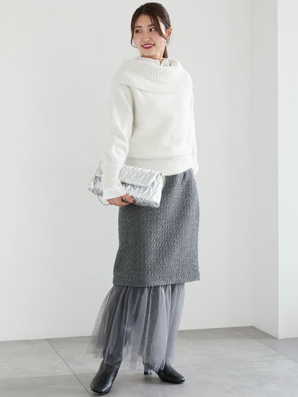 【佐藤晴美着用】マルチWAYレイヤードスカート（グレー/ブラック）｜Te chichi（テチチ）通販