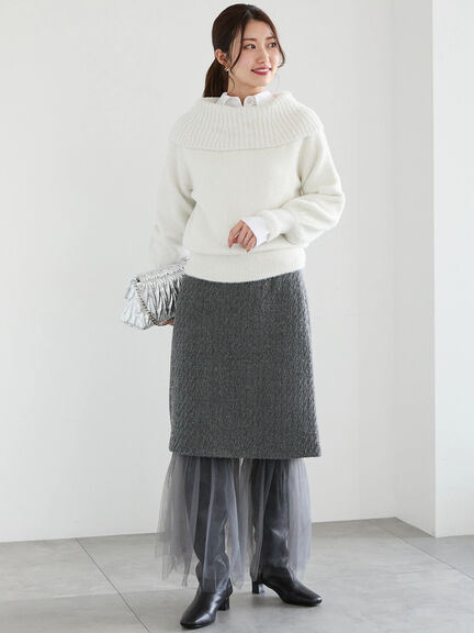 【佐藤晴美着用】マルチWAYレイヤードスカート（グレー/ブラック）｜Te chichi（テチチ）通販