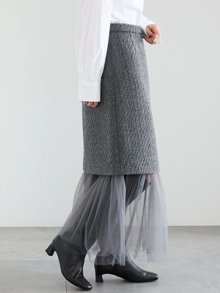 【佐藤晴美着用】マルチWAYレイヤードスカート（グレー/ブラック）｜Te chichi（テチチ）通販