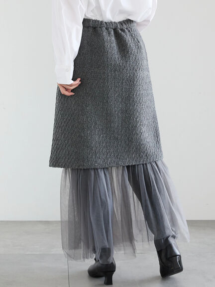 【佐藤晴美着用】マルチWAYレイヤードスカート（グレー/ブラック）｜Te chichi（テチチ）通販
