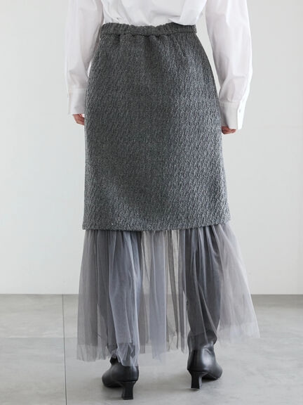 【佐藤晴美着用】マルチWAYレイヤードスカート（グレー/ブラック）｜Te chichi（テチチ）通販