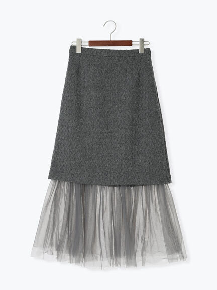 【佐藤晴美着用】マルチWAYレイヤードスカート（グレー/ブラック）｜Te chichi（テチチ）通販