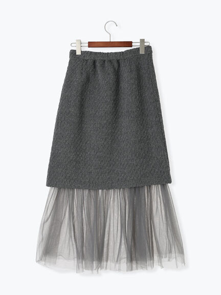 【佐藤晴美着用】マルチWAYレイヤードスカート（グレー/ブラック）｜Te chichi（テチチ）通販