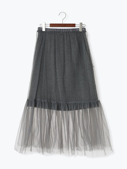 【佐藤晴美着用】マルチWAYレイヤードスカート（グレー/ブラック）｜Te chichi（テチチ）通販