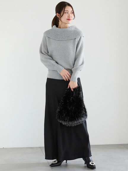 【佐藤晴美着用】サテンナロースカート（ブラック/イエロー/ブルー）｜Te chichi（テチチ）通販