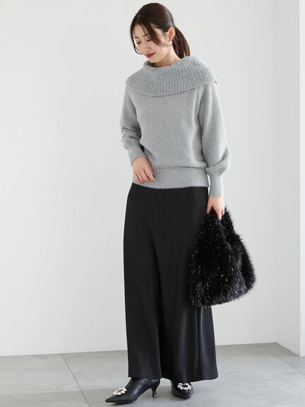 【佐藤晴美着用】サテンナロースカート（ブラック/イエロー/ブルー）｜Te chichi（テチチ）通販