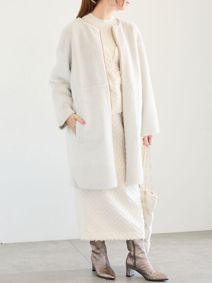 カットジャカードボンディングキャミソール（セットアップ可）（オフホワイト/ブラック）｜Te chichi（テチチ）通販