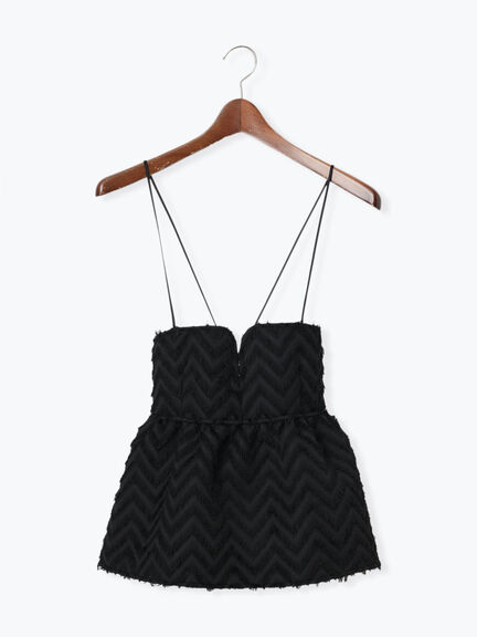 カットジャカードボンディングキャミソール（セットアップ可）（オフホワイト/ブラック）｜Te chichi（テチチ）通販