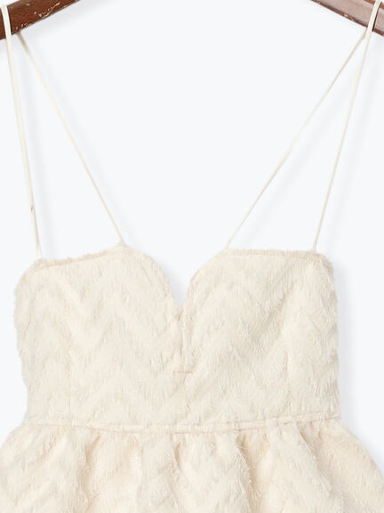 カットジャカードボンディングキャミソール（セットアップ可）（オフホワイト/ブラック）｜Te chichi（テチチ）通販