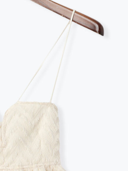 カットジャカードボンディングキャミソール（セットアップ可）（オフホワイト/ブラック）｜Te chichi（テチチ）通販