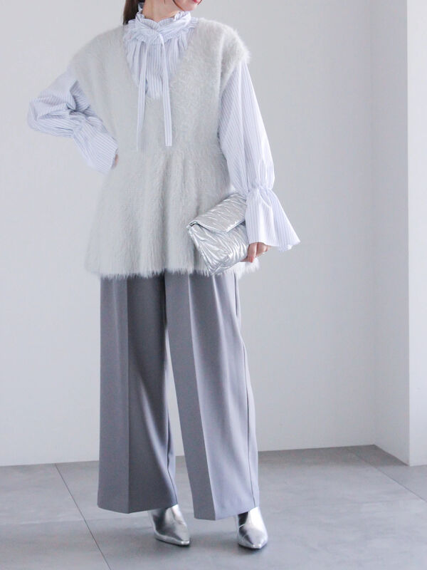 osharewalker シャツ レディース トップス 長袖 リボン シフォン