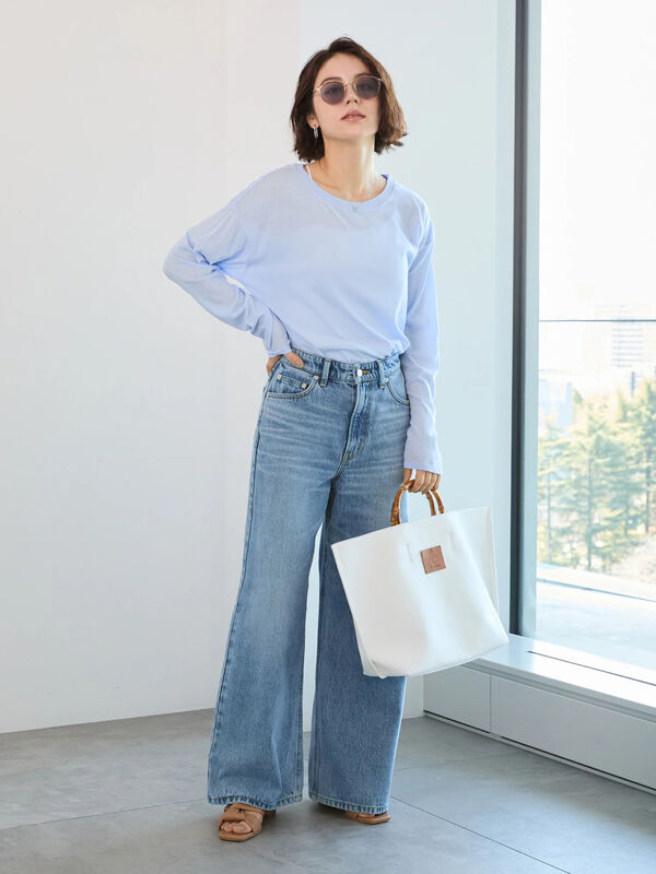 【EDWIN別注】ワイドデニムパンツ《2025spring catalog item》（サックスブルー/ブルー）｜Te chichi（テチチ）通販
