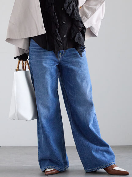 【EDWIN別注】ワイドデニムパンツ《2025spring catalog item》（サックスブルー/ブルー）｜Te chichi（テチチ）通販