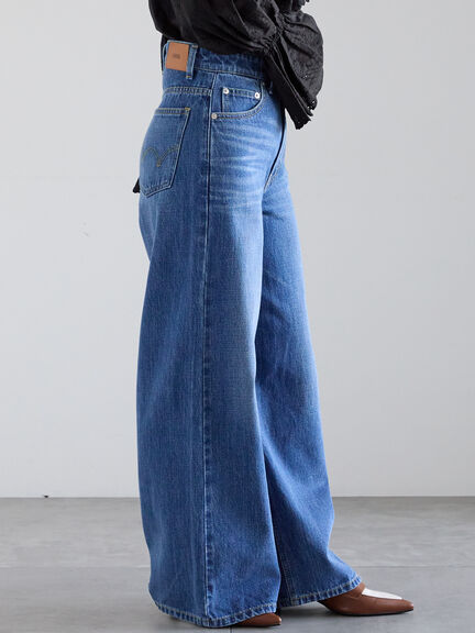 【EDWIN別注】ワイドデニムパンツ《2025spring catalog item》（サックスブルー/ブルー）｜Te chichi（テチチ）通販