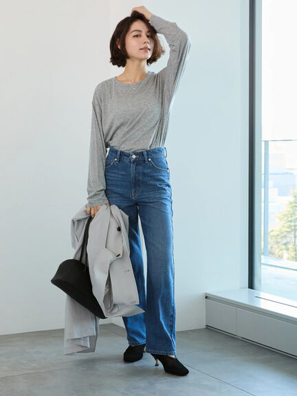【宮本茉由着用】【EDWIN別注】ストレートデニムパンツ《2025spring catalog item》（サックスブルー/ブルー）｜Te chichi（テチチ）通販