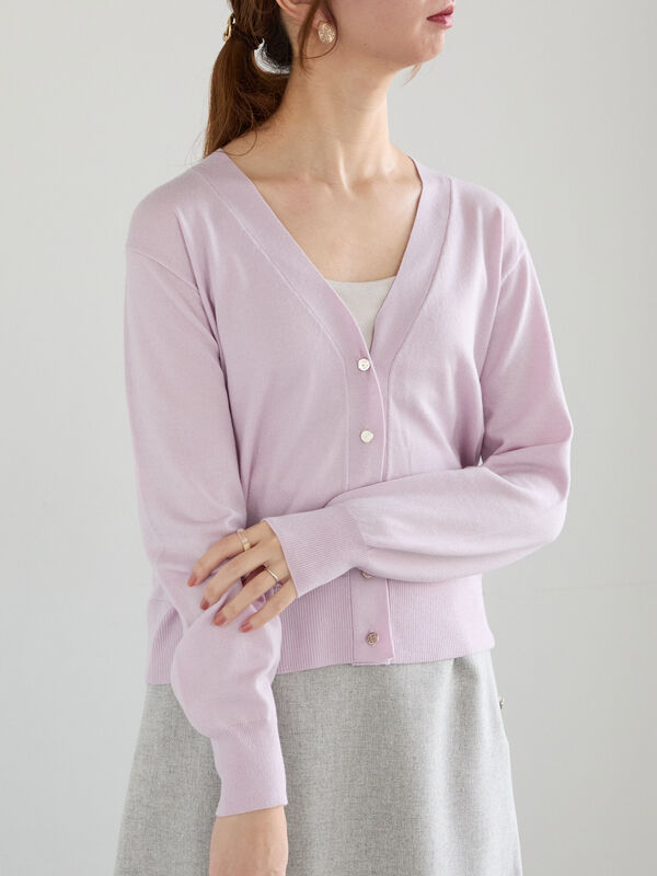 【逸品】 biancoghiaccio ピンク Vネック トップス トップス