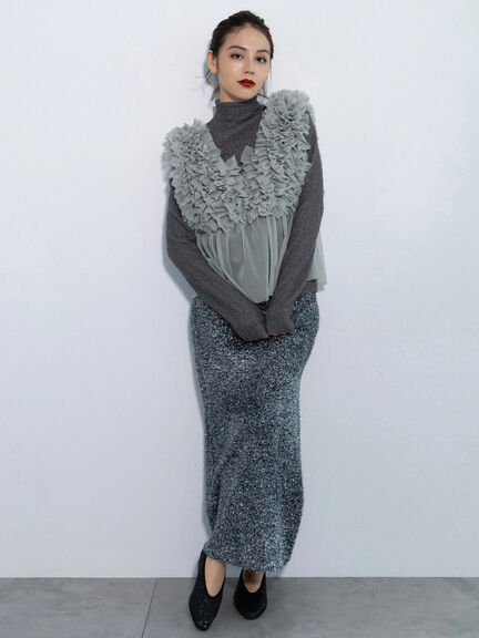 【Atelier Soirée】ジャカードハイネックニット（グレー）｜Te chichi（テチチ）通販