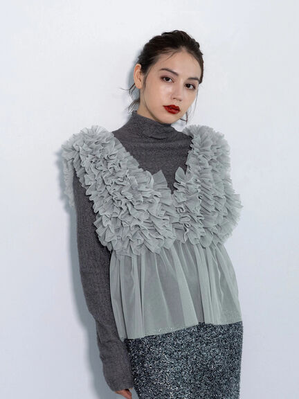 【Atelier Soirée】ジャカードハイネックニット（グレー）｜Te chichi（テチチ）通販