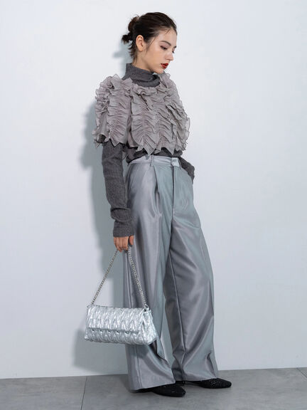 【Atelier Soirée】ジャカードハイネックニット（グレー）｜Te chichi（テチチ）通販