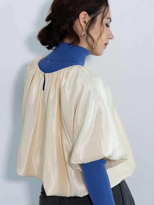 セール】 バルーンショートレイヤートップス（オフホワイト