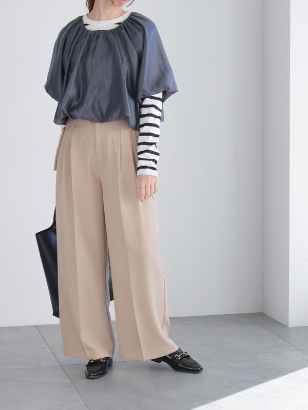 セール】 バルーンショートレイヤートップス（オフホワイト