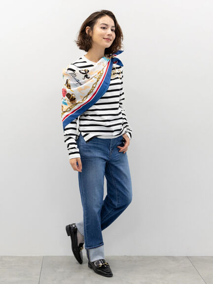 ボーダーロングスリーブTシャツ（ブラック/ピンク/ネイビー）｜Te chichi（テチチ）通販